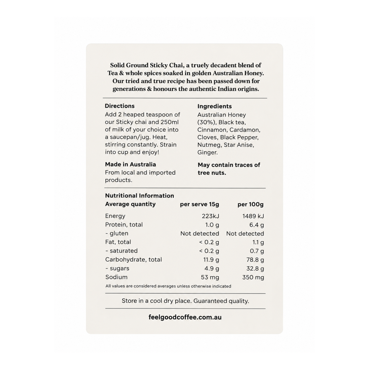 Sticky Chai – Gluten Free & Dairy Free