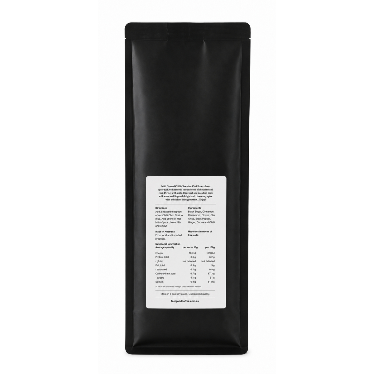 Chilli Choc Chai 500g – Gluten Free, Dairy Free & Vegan